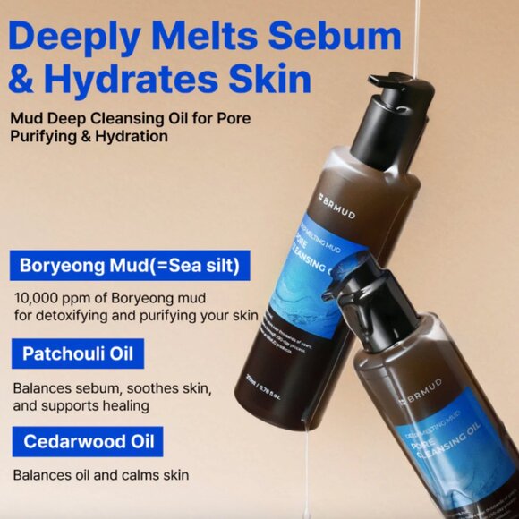 BRMUD Deep Melting Mud Pore Cleansing Oil 200ml Korean Beauty NEW - Picture 2 of 9